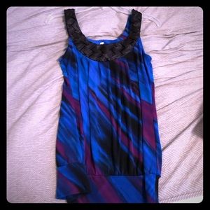 A Medium, purple, blue, and black, Heart Soul Tank
